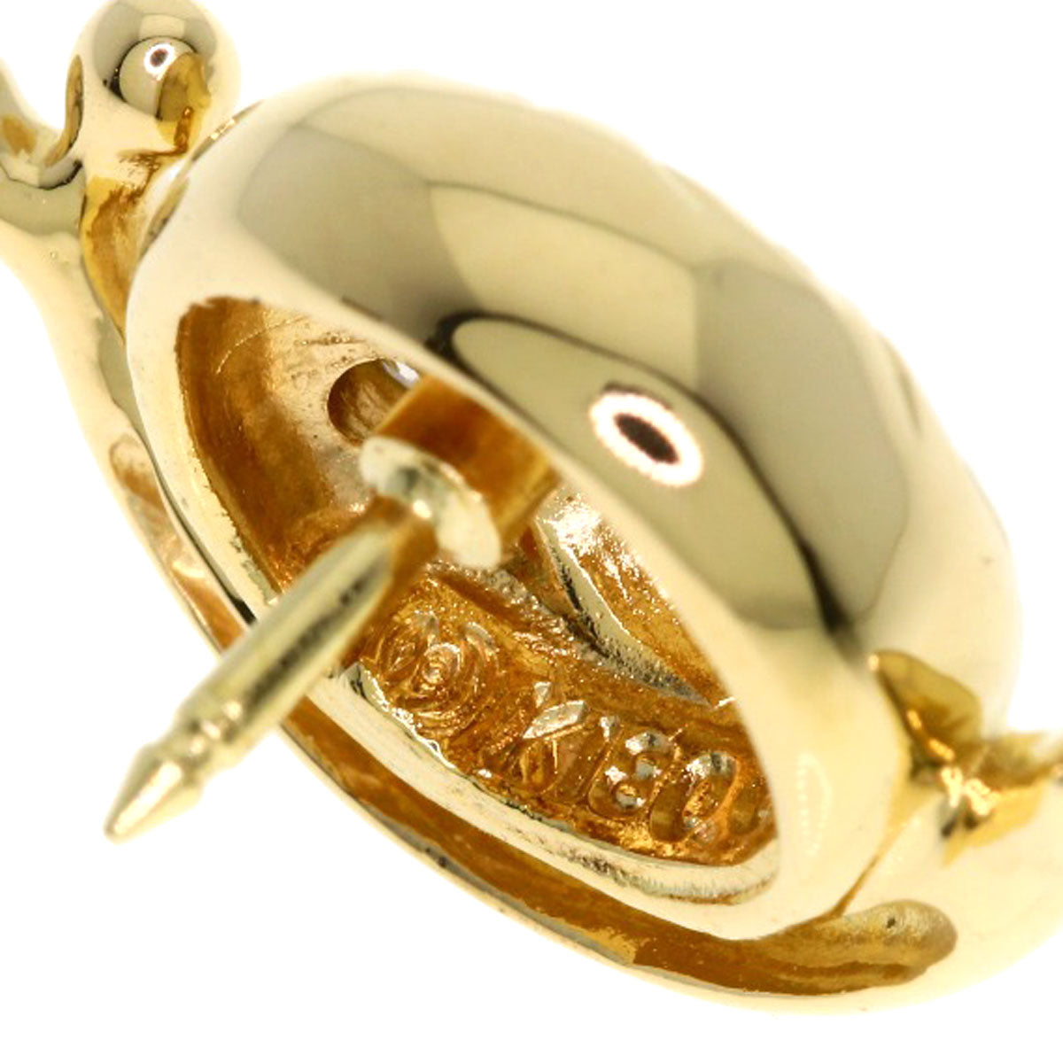 TASAKI Snail motif Diamond Tie pin K18 Yellow Gold mens [Used]