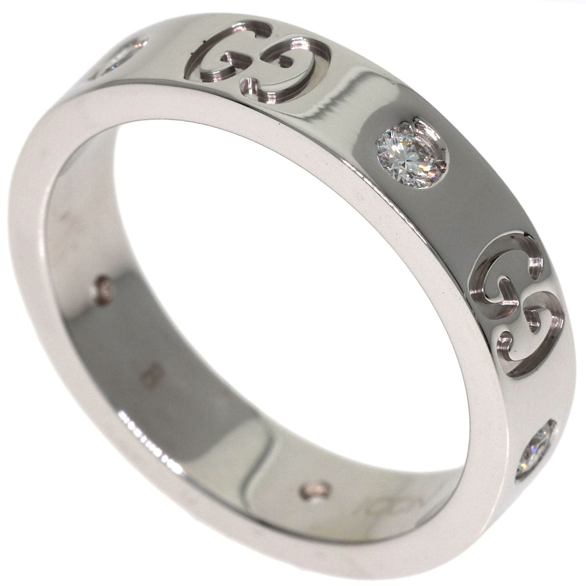 GUCCI Icon 5P Diamond #8 Ring K18 White Gold Ladies [Used]
