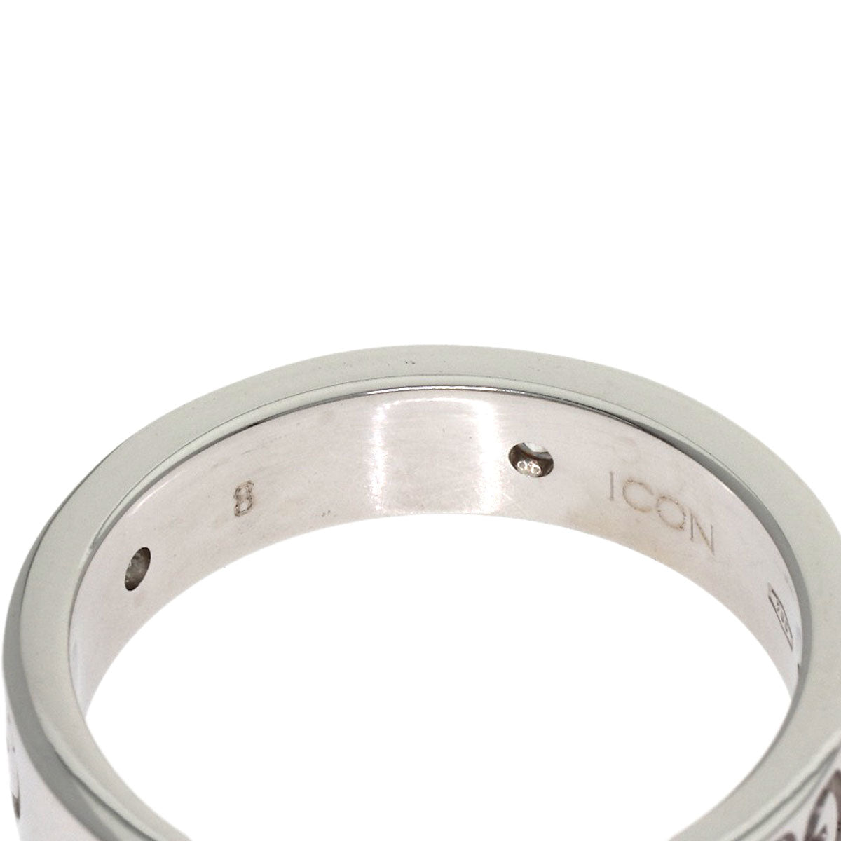GUCCI Icon 5P Diamond #8 Ring K18 White Gold Ladies [Used]