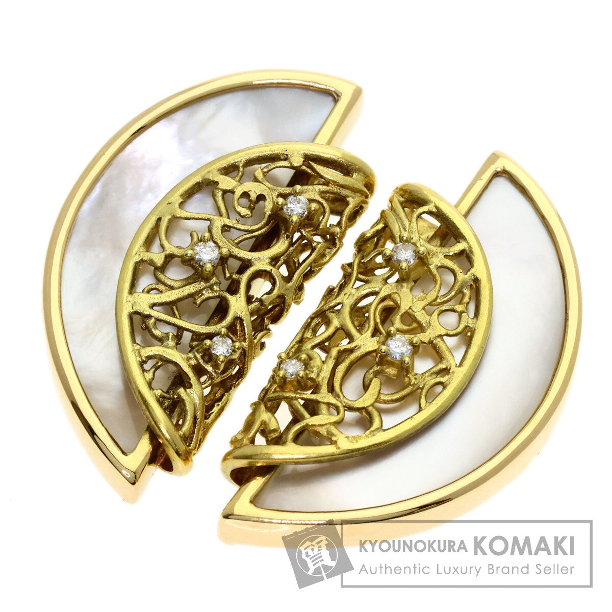 TASAKI Diamond Earring K18 Yellow Gold Ladies [Used]
