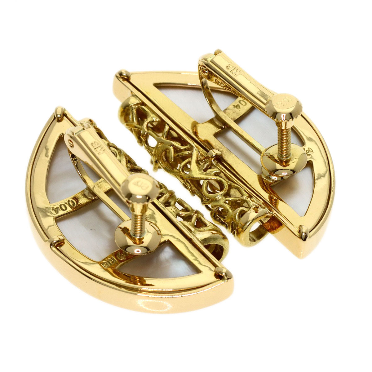 TASAKI Diamond Earring K18 Yellow Gold Ladies [Used]
