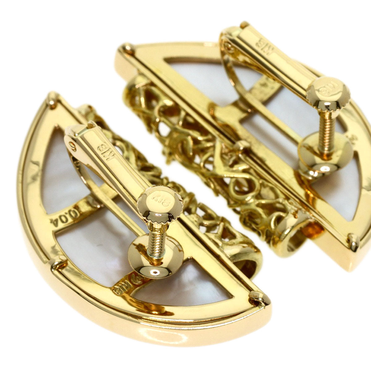 TASAKI Diamond Earring K18 Yellow Gold Ladies [Used]