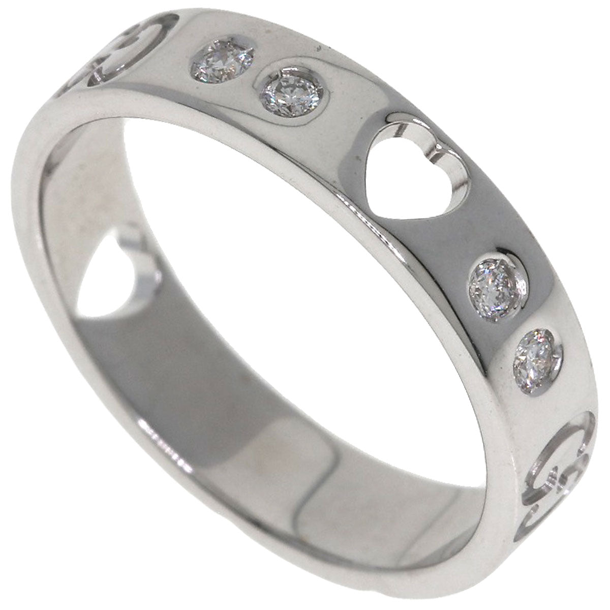 GUCCI Amor Heart 10P Diamond #8 Ring K18 White Gold Ladies [Used]