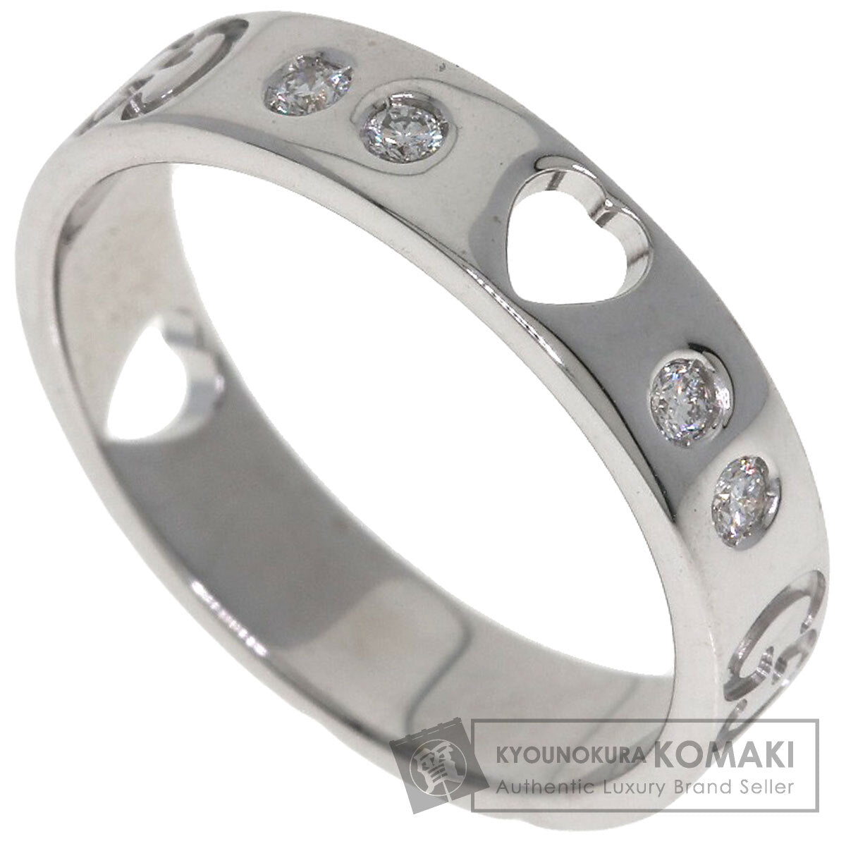 GUCCI Amor Heart 10P Diamond #8 Ring K18 White Gold Ladies [Used]