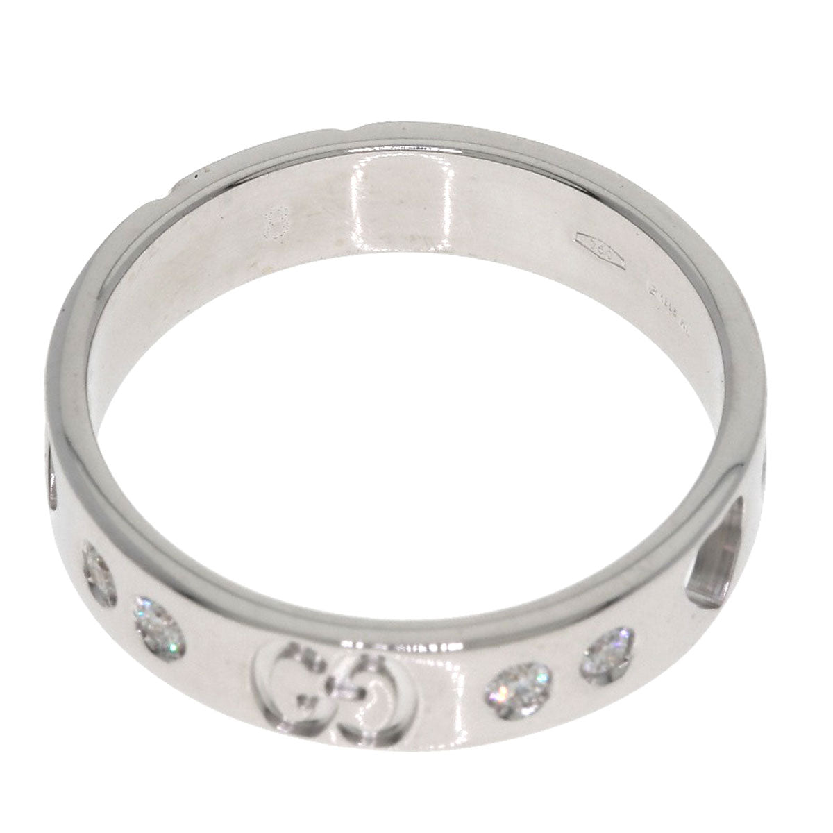 GUCCI Amor Heart 10P Diamond #8 Ring K18 White Gold Ladies [Used]