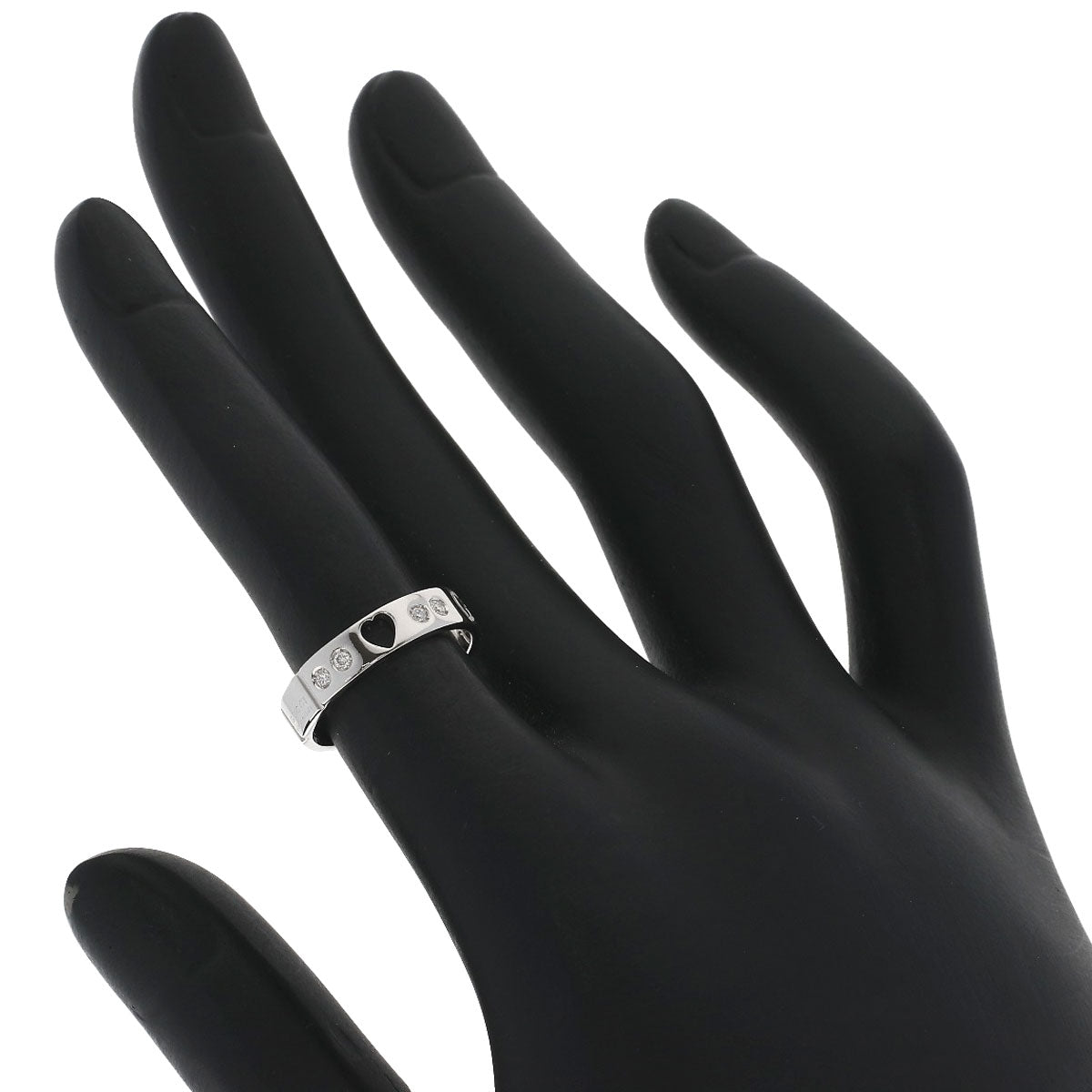 GUCCI Amor Heart 10P Diamond #8 Ring K18 White Gold Ladies [Used]