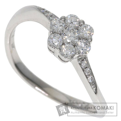 Ponte Vecchio Flower motif Diamond Ring K18 White Gold Ladies [Used]