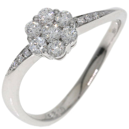 Ponte Vecchio Flower motif Diamond Ring K18 White Gold Ladies [Used]