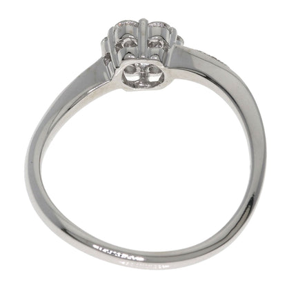 Ponte Vecchio Flower motif Diamond Ring K18 White Gold Ladies [Used]