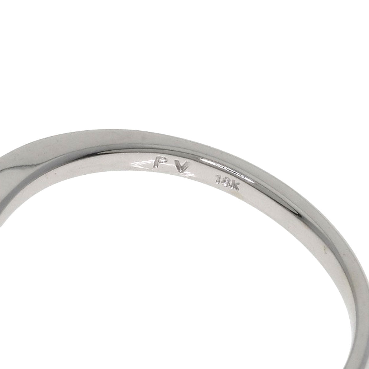 Ponte Vecchio Flower motif Diamond Ring K18 White Gold Ladies [Used]