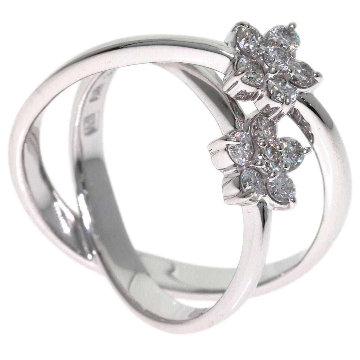 Ponte Vecchio Flower Diamond Ring K18 White Gold Ladies [Used]