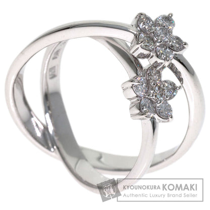 Ponte Vecchio Flower Diamond Ring K18 White Gold Ladies [Used]