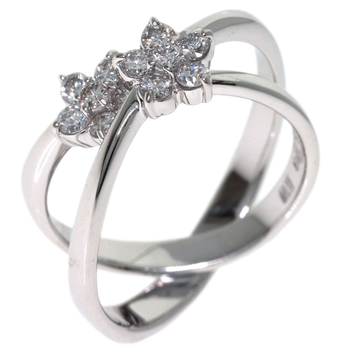 Ponte Vecchio Flower Diamond Ring K18 White Gold Ladies [Used]