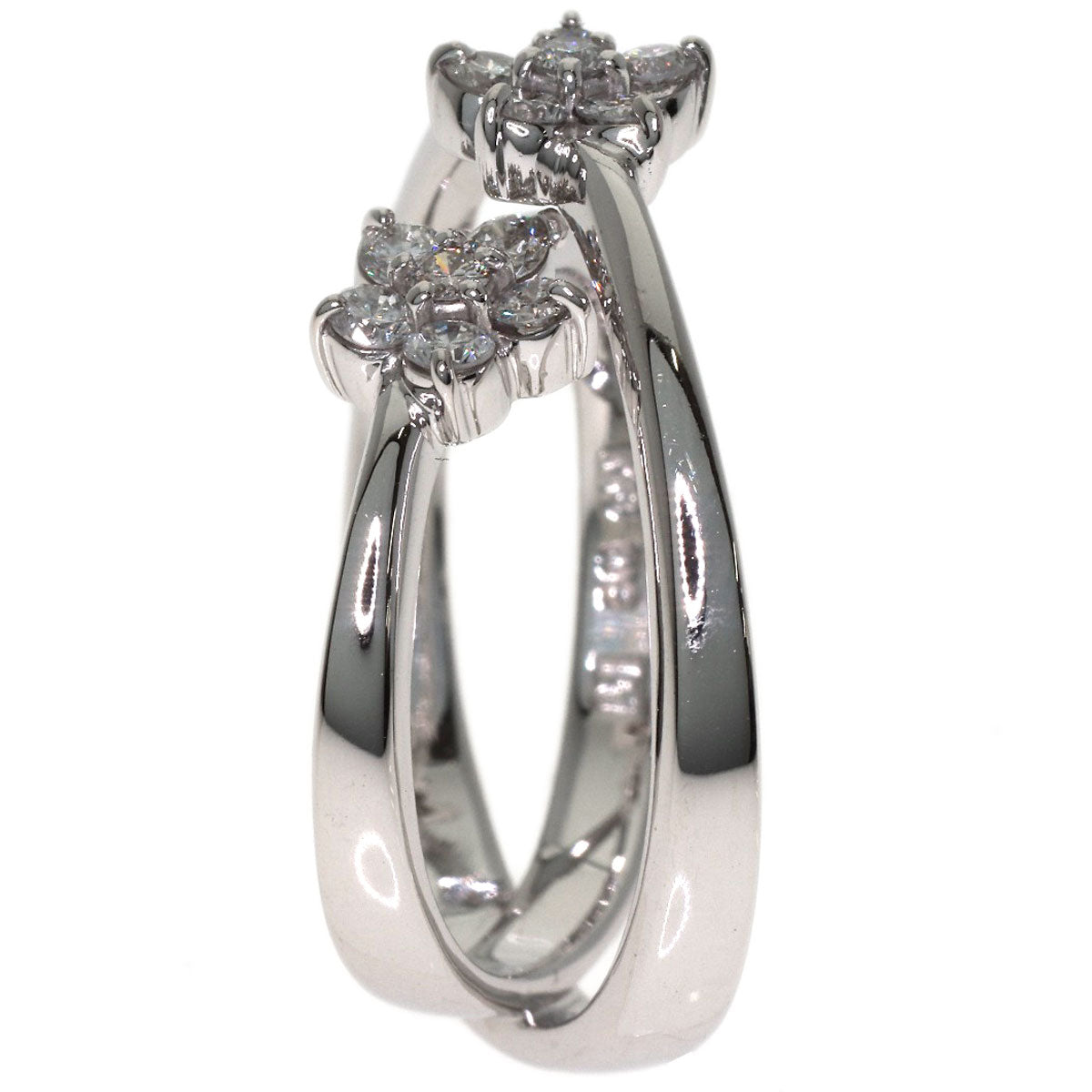 Ponte Vecchio Flower Diamond Ring K18 White Gold Ladies [Used]