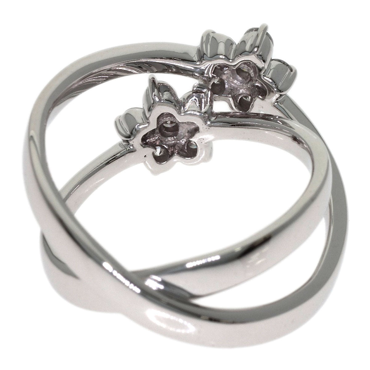Ponte Vecchio Flower Diamond Ring K18 White Gold Ladies [Used]
