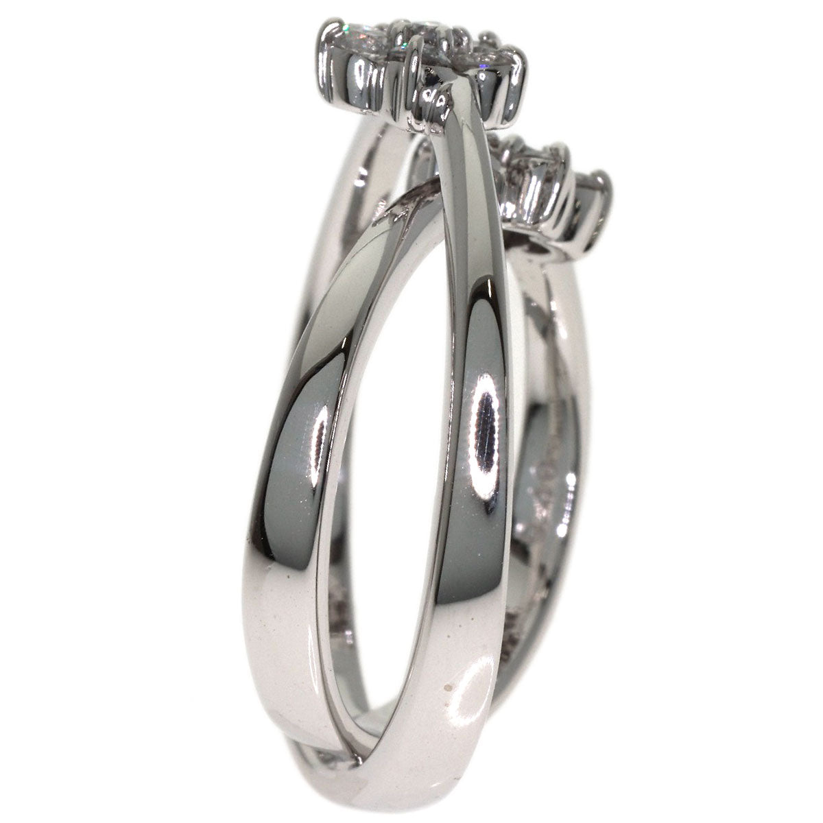 Ponte Vecchio Flower Diamond Ring K18 White Gold Ladies [Used]