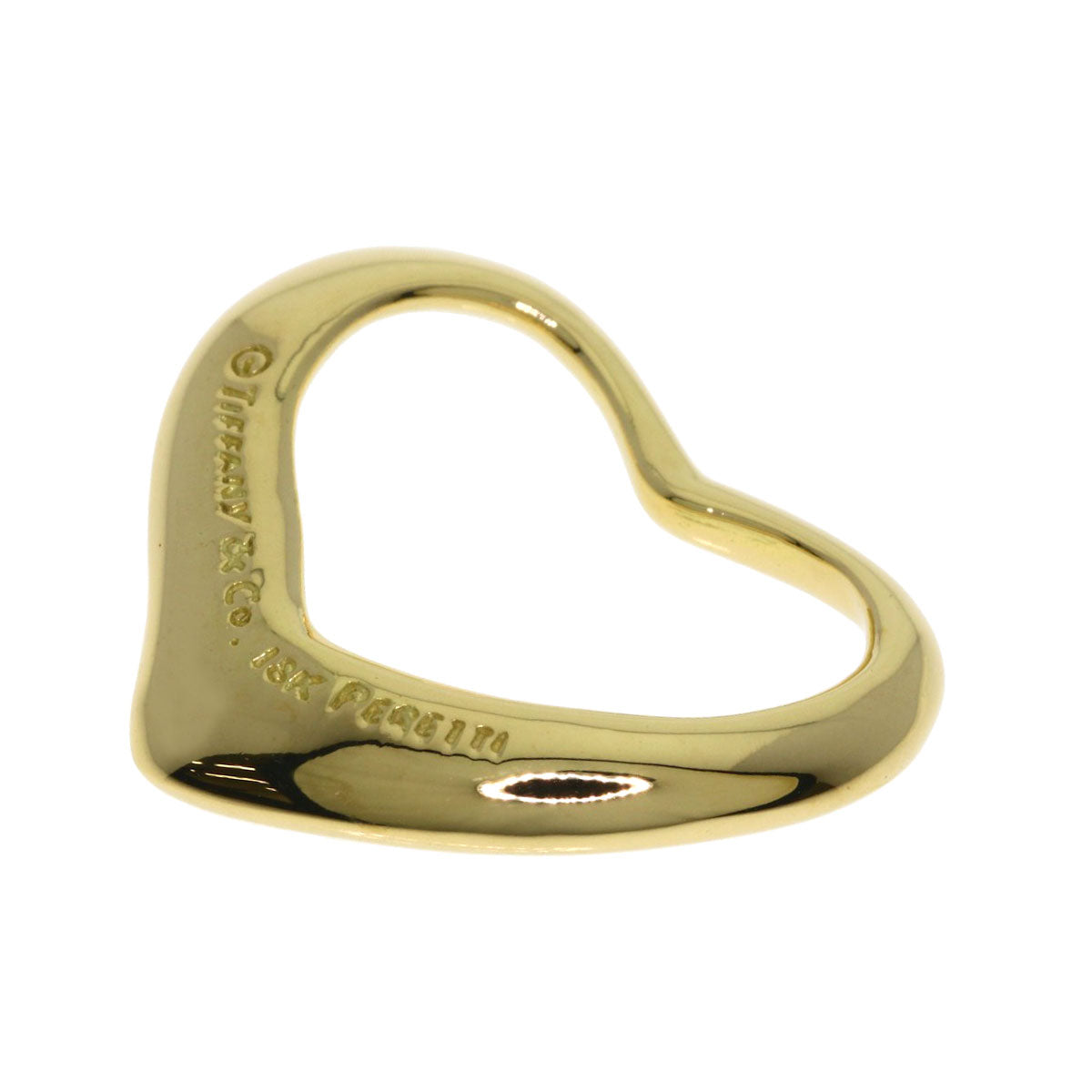 TIFFANY&Co. Open heart Pendant top K18 Yellow Gold Ladies [Used]
