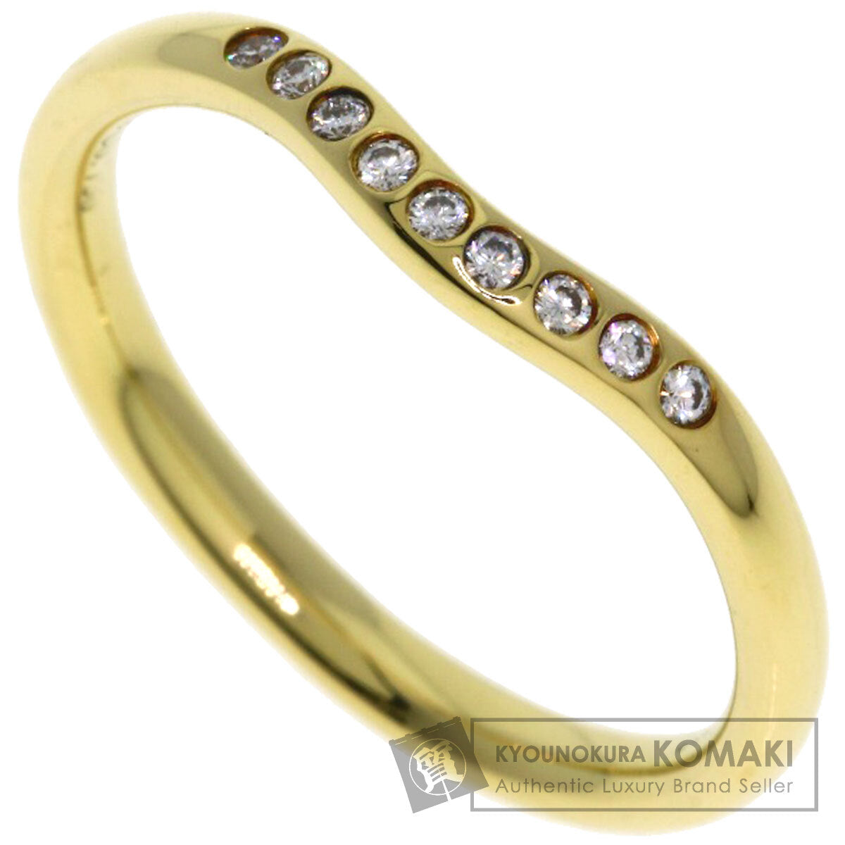 TIFFANY&Co. Curved band Diamond Ring K18 Yellow Gold Ladies [Used]