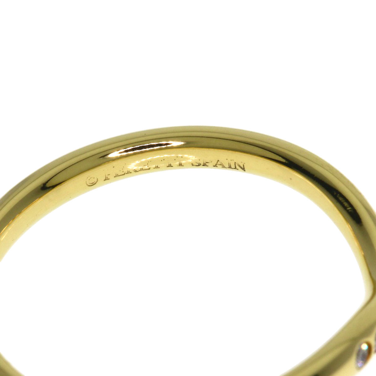 TIFFANY&Co. Curved band Diamond Ring K18 Yellow Gold Ladies [Used]