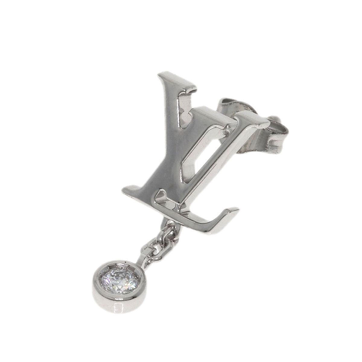 LOUIS VUITTON PUSE Ldylle Blossom LV (Single Item) earring K18 White Gold Ladies [Used]