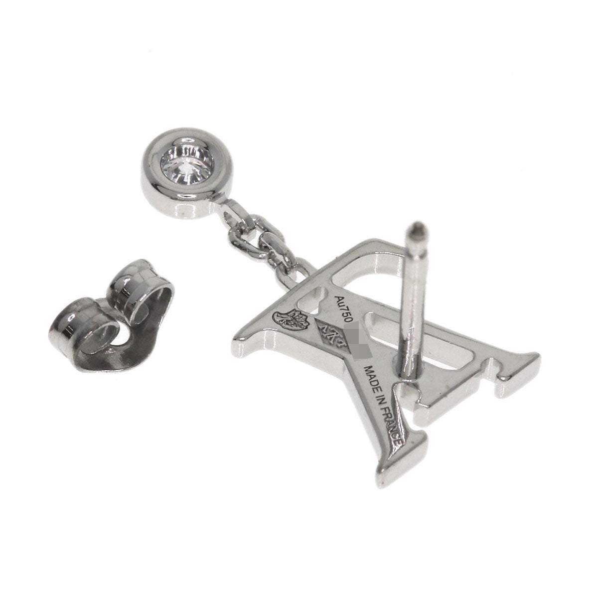LOUIS VUITTON PUSE Ldylle Blossom LV (Single Item) earring K18 White Gold Ladies [Used]