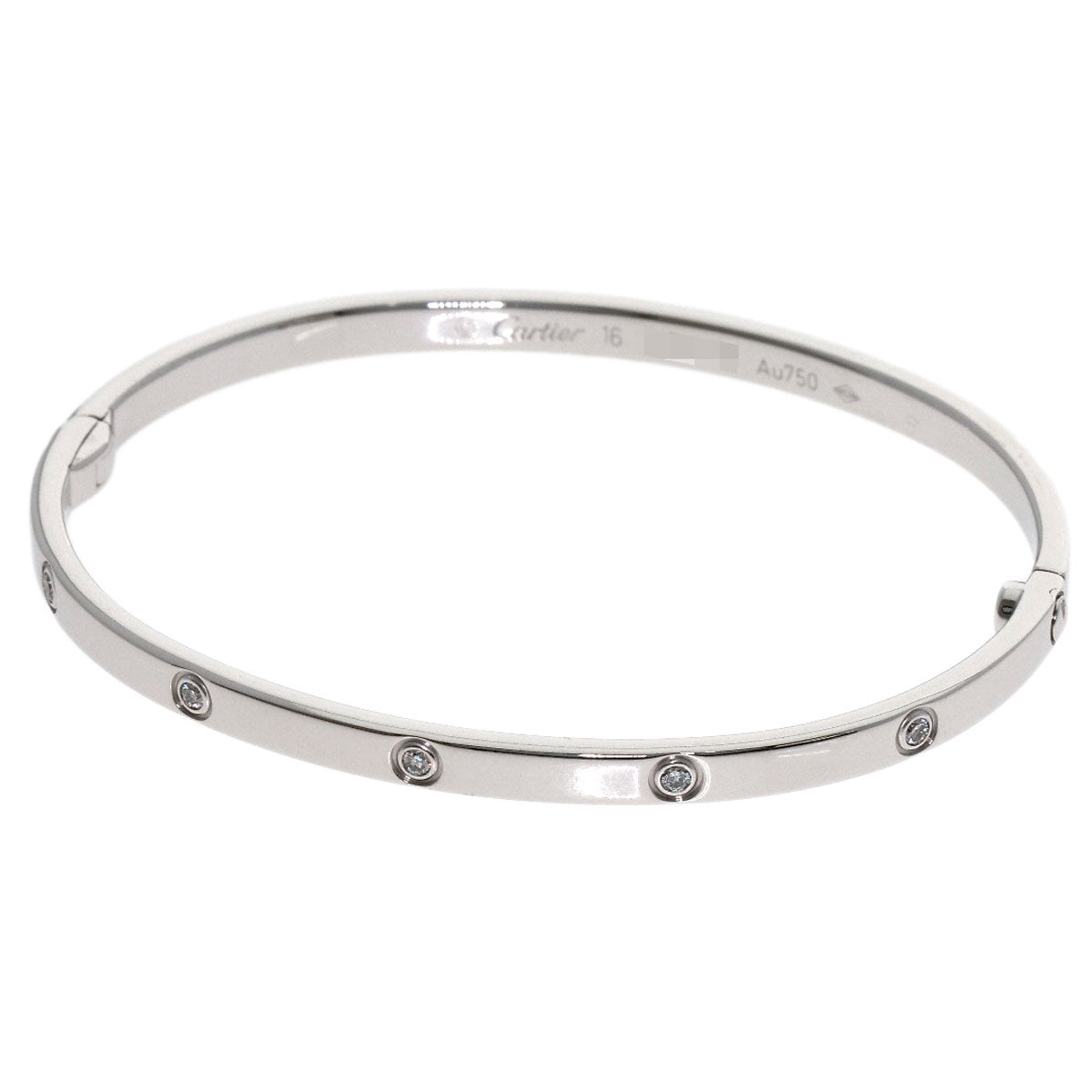 CARTIER LOVE Bracelets SM Full Diamond #16 No Driver Bracelet K18 White Gold Ladies [Used]