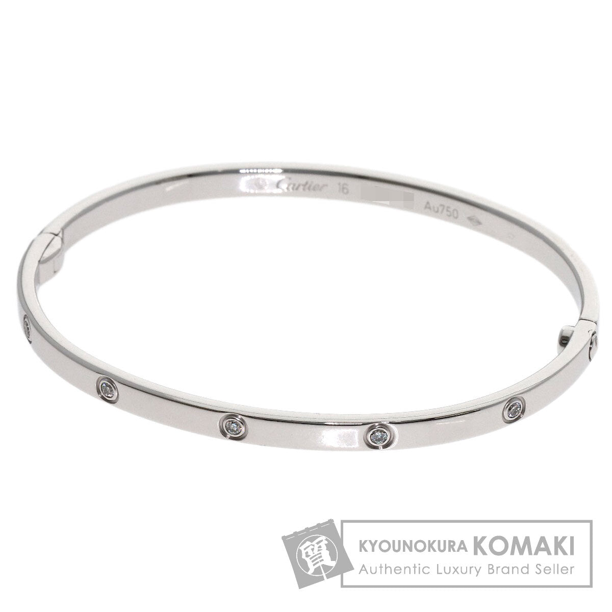 CARTIER LOVE Bracelets SM Full Diamond #16 No Driver Bracelet K18 White Gold Ladies [Used]