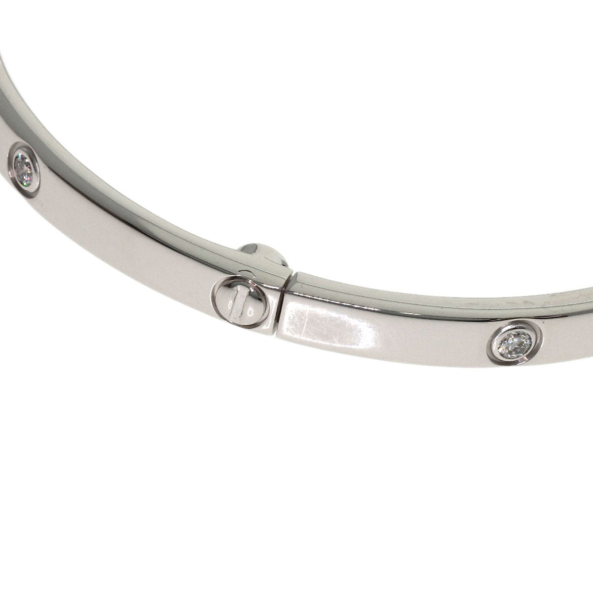 CARTIER LOVE Bracelets SM Full Diamond #16 No Driver Bracelet K18 White Gold Ladies [Used]