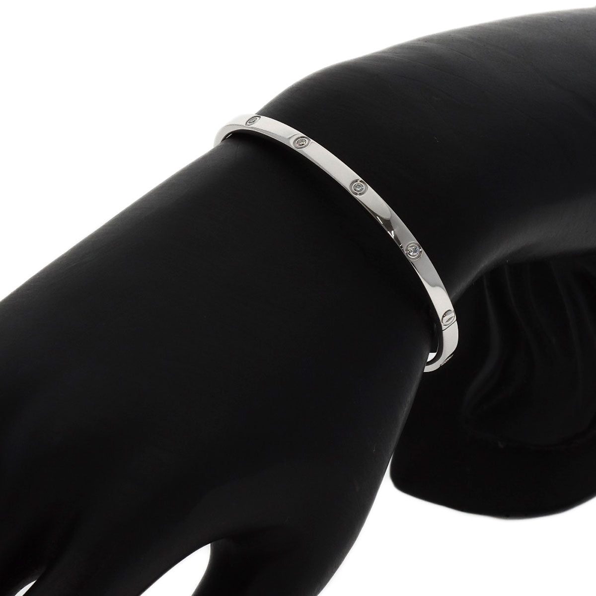 CARTIER LOVE Bracelets SM Full Diamond #16 No Driver Bracelet K18 White Gold Ladies [Used]