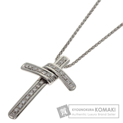 Damiani Cross diamond Necklace K18 White Gold Ladies [Used]