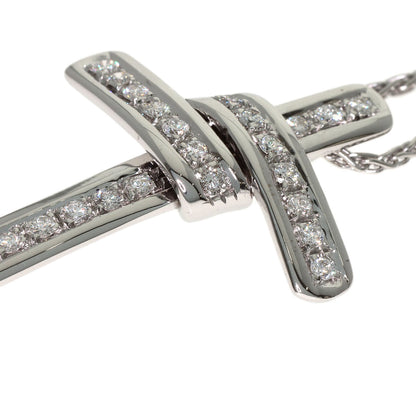 Damiani Cross diamond Necklace K18 White Gold Ladies [Used]