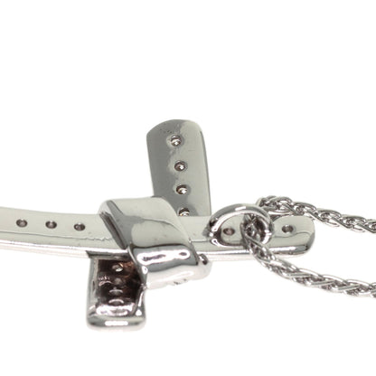 Damiani Cross diamond Necklace K18 White Gold Ladies [Used]