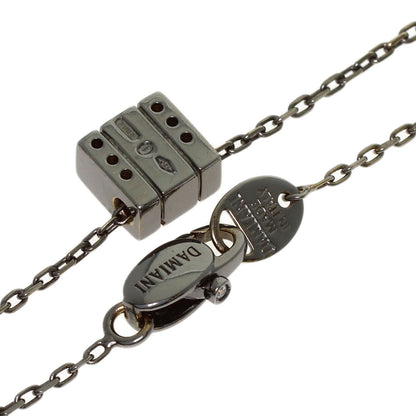 Damiani Belle Epoque Square Black Brunette Diamond Necklace K18 White Gold Ladies [Used]