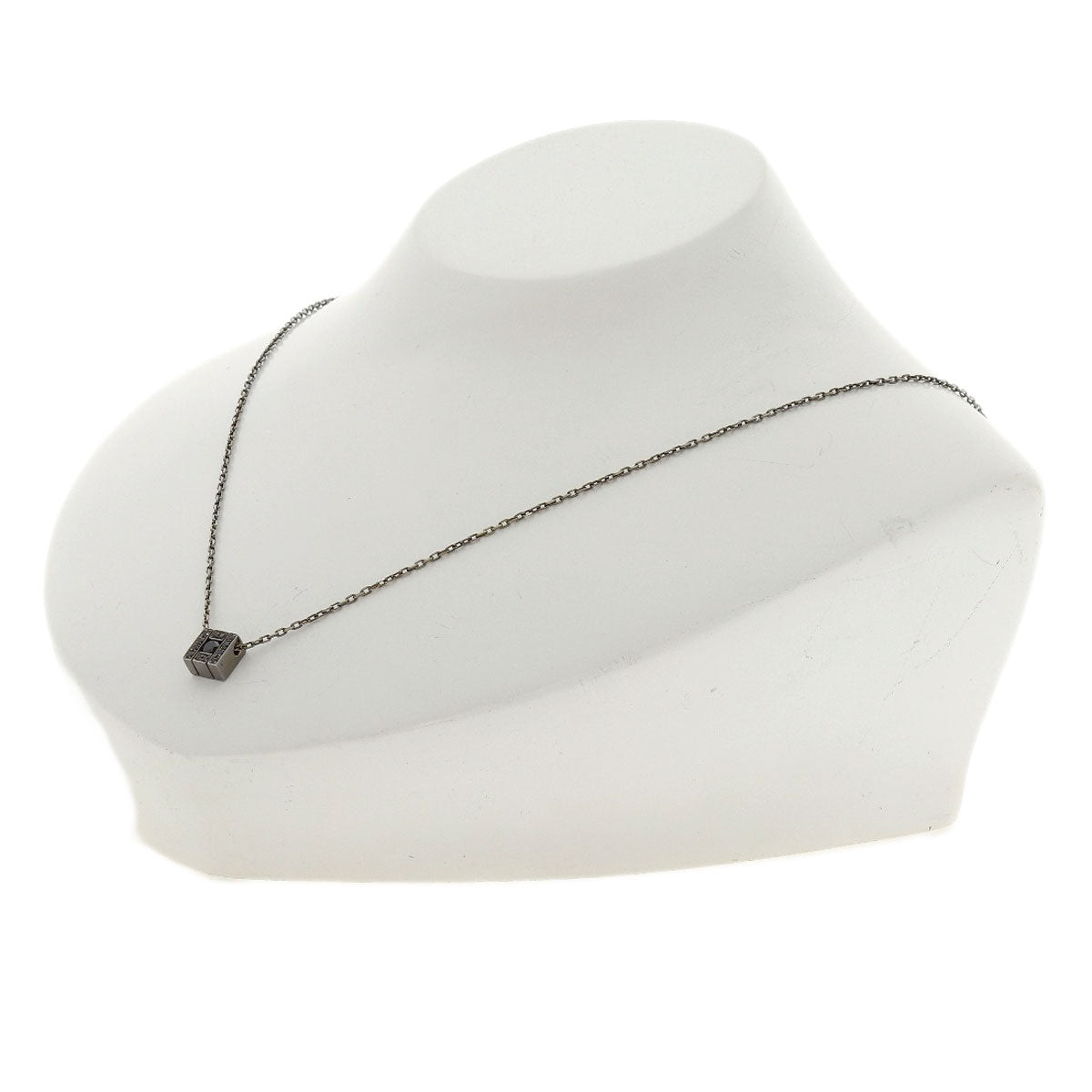 Damiani Belle Epoque Square Black Brunette Diamond Necklace K18 White Gold Ladies [Used]