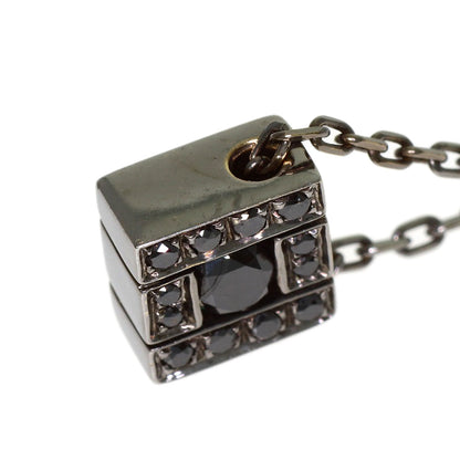 Damiani Belle Epoque Square Black Brunette Diamond Necklace K18 White Gold Ladies [Used]