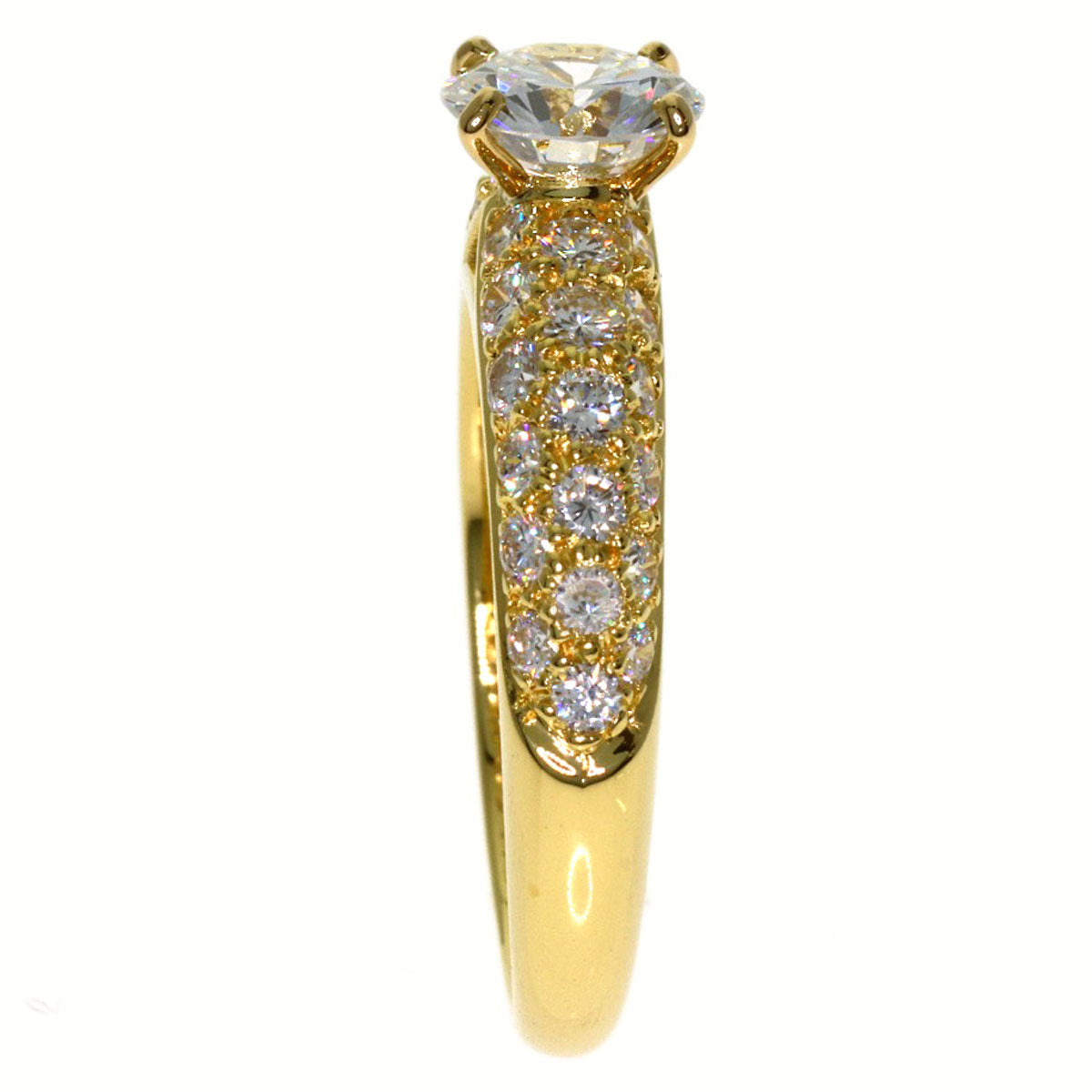 Van Cleef & Arpels Diamond Pavé Ring K18 Yellow Gold Ladies [Used]