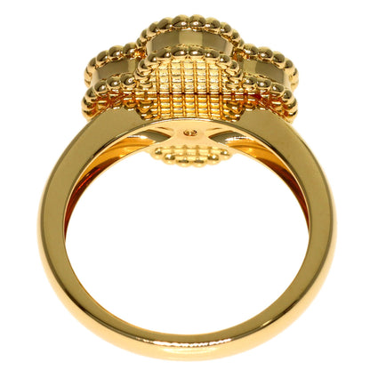 Van Cleef & Arpels Vintage Alhambra Tiger's Eye #51 Ring K18 Yellow Gold Ladies [Used]