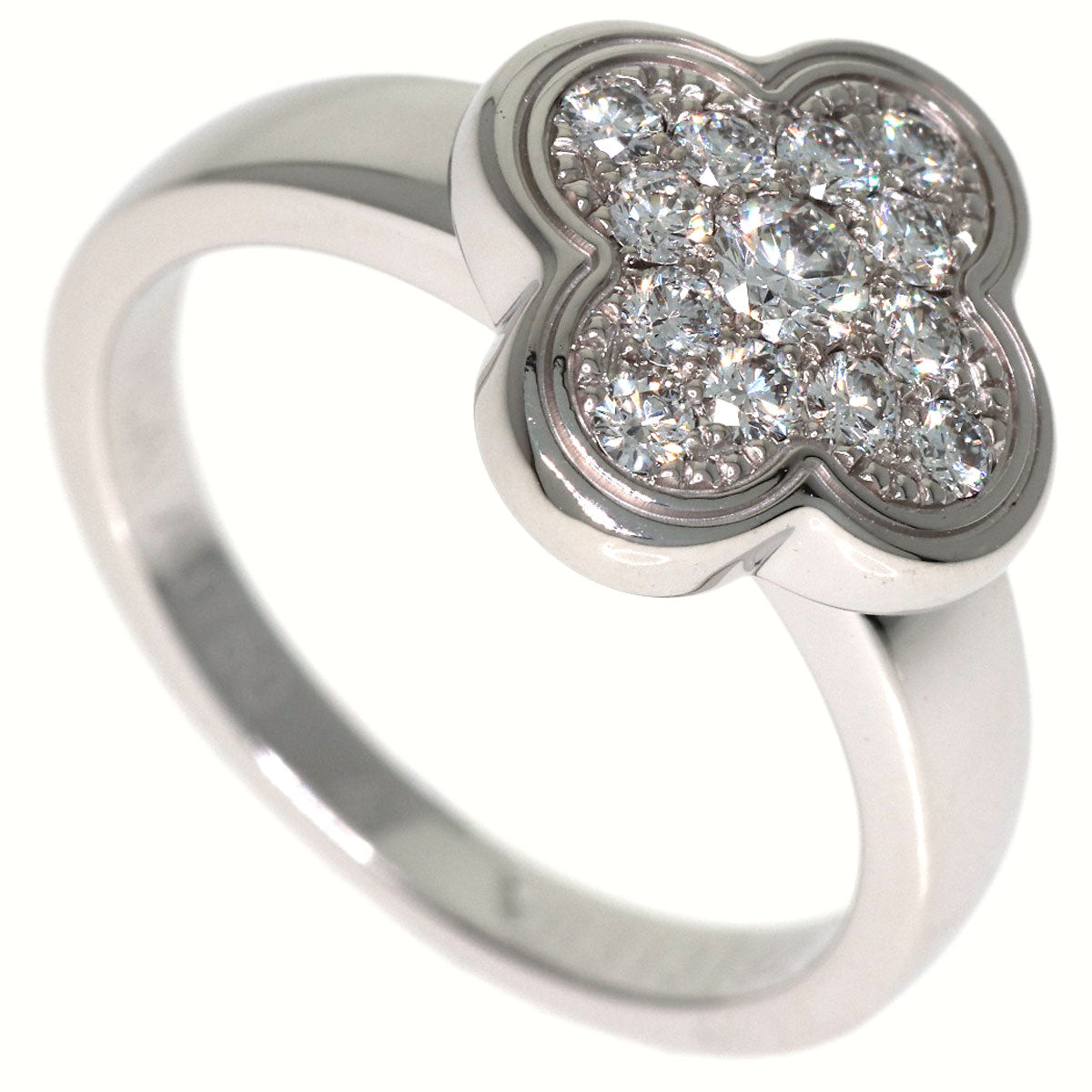 Van Cleef & Arpels Pure Alhambra Small Model Diamond Ring K18 White Gold Ladies [Used]
