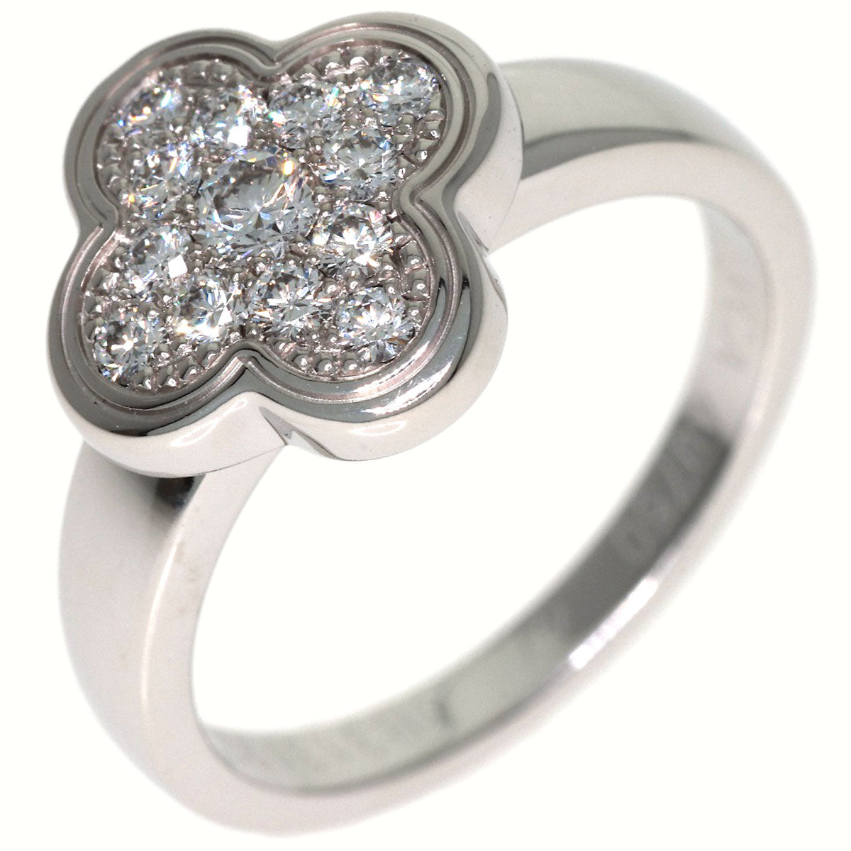 Van Cleef & Arpels Pure Alhambra Small Model Diamond Ring K18 White Gold Ladies [Used]