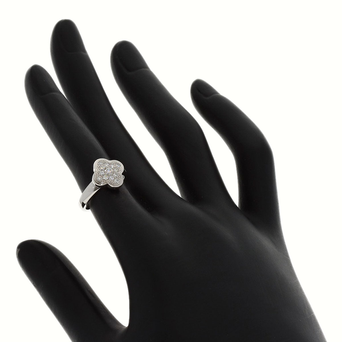Van Cleef & Arpels Pure Alhambra Small Model Diamond Ring K18 White Gold Ladies [Used]