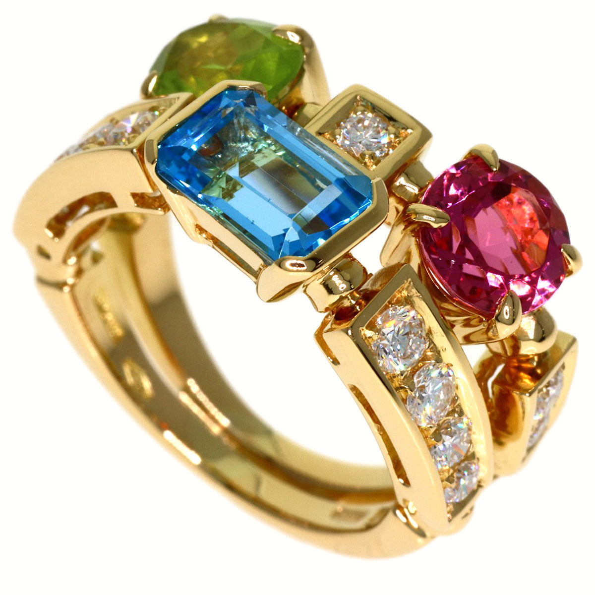 BVLGARI Allegra Multistone Diamond Ring K18 Yellow Gold Ladies [Used]