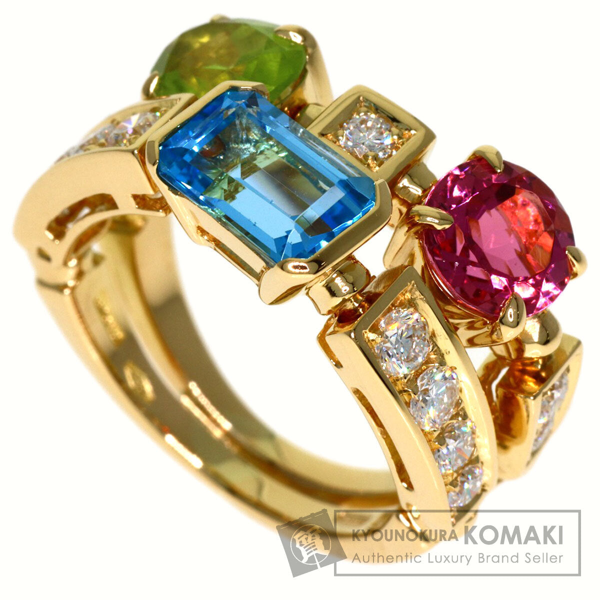 BVLGARI Allegra Multistone Diamond Ring K18 Yellow Gold Ladies [Used]