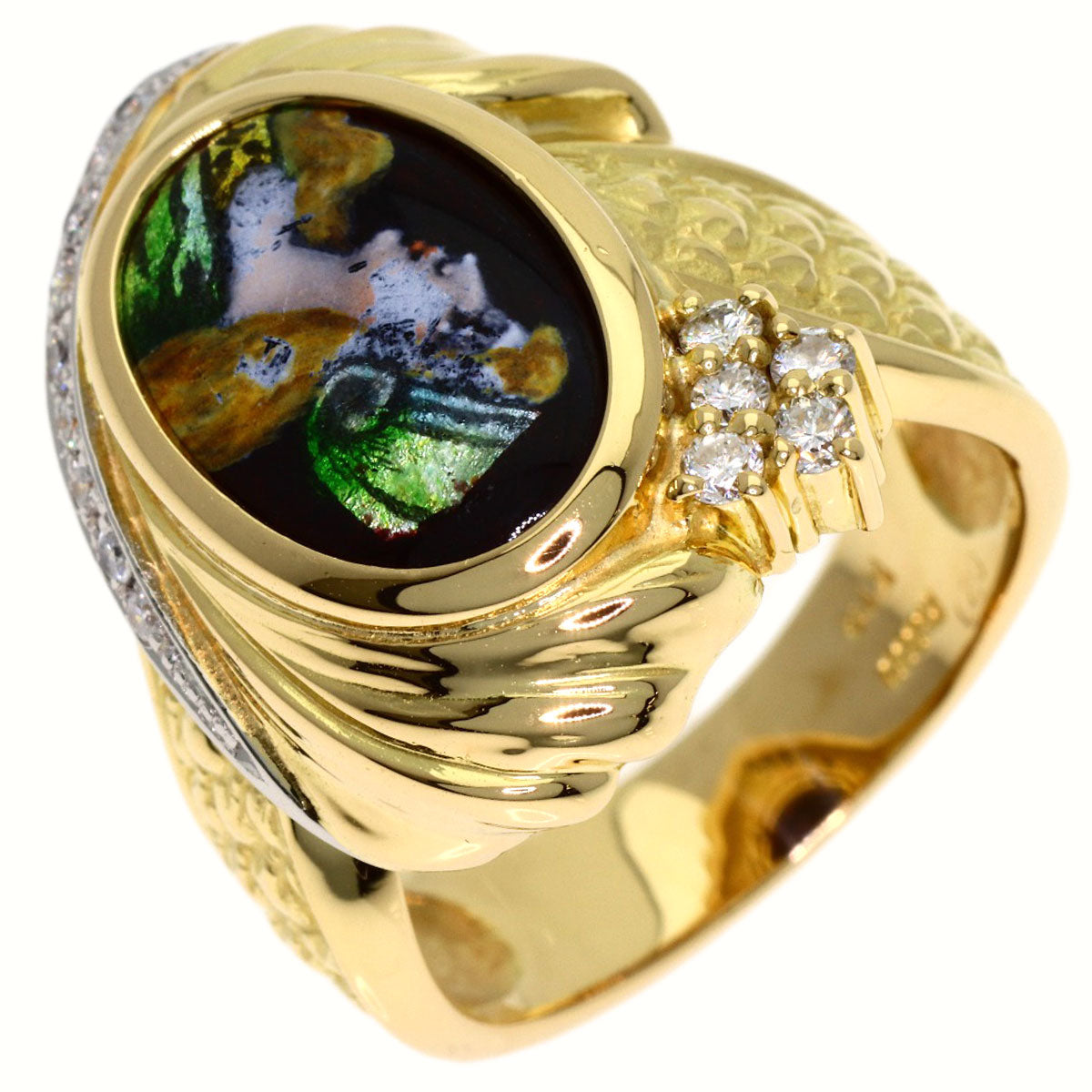 MITSUO KAJI Emmayu Diamond Ring K18 Yellow Gold PT900Ladies [Used]