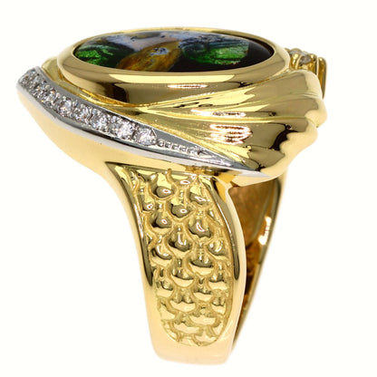 MITSUO KAJI Emmayu Diamond Ring K18 Yellow Gold PT900Ladies [Used]