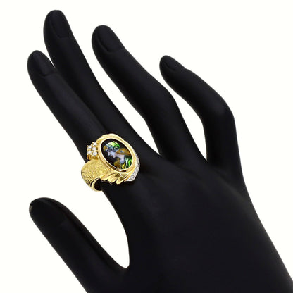 MITSUO KAJI Emmayu Diamond Ring K18 Yellow Gold PT900Ladies [Used]
