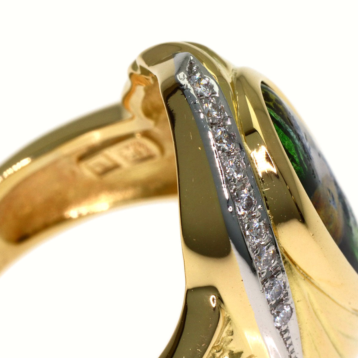 MITSUO KAJI Emmayu Diamond Ring K18 Yellow Gold PT900Ladies [Used]