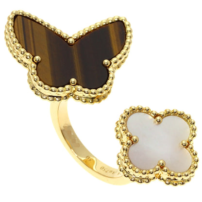 Van Cleef & Arpels Lucky Alhambra Entre les Doigts #50 Ring K18 Yellow Gold Ladies [Used]