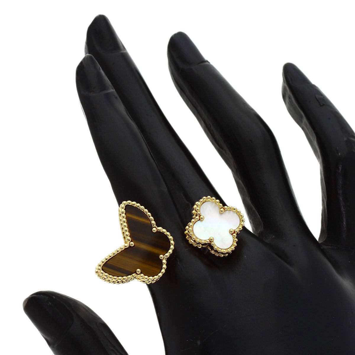 Van Cleef & Arpels Lucky Alhambra Entre les Doigts #50 Ring K18 Yellow Gold Ladies [Used]