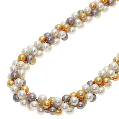 TASAKI Freshwater Pearl Pearl Multicolor Necklace K18 White Gold Ladies [Used]