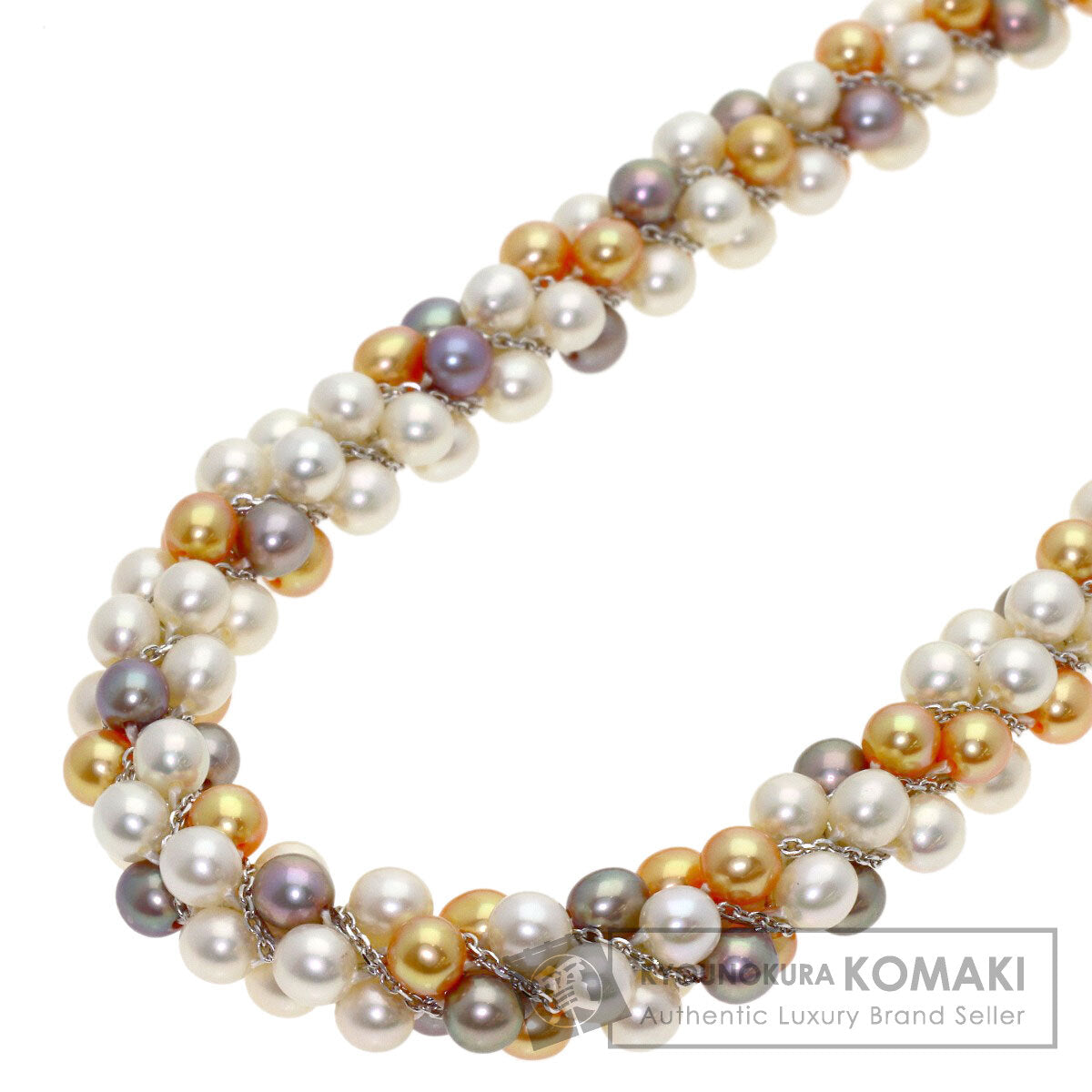 TASAKI Freshwater Pearl Pearl Multicolor Necklace K18 White Gold Ladies [Used]